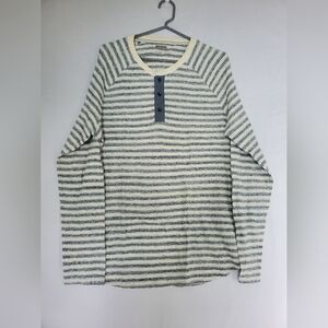 Express Striped Long Sleeve Henley Shirt Mens Size Large